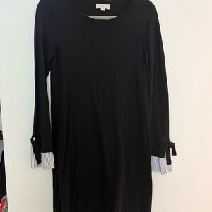 LOFT Black Long Sleeve Sheath Dress